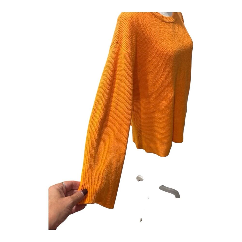 The Drop Alice Crew-Neck Ribbed Pullover Sweater, Apricot Crush, Medium - Picture 3 of 6